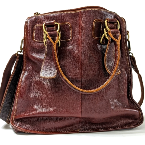 Unbranded Handbags - Chesnut Leather Tote|Crossbody Bag